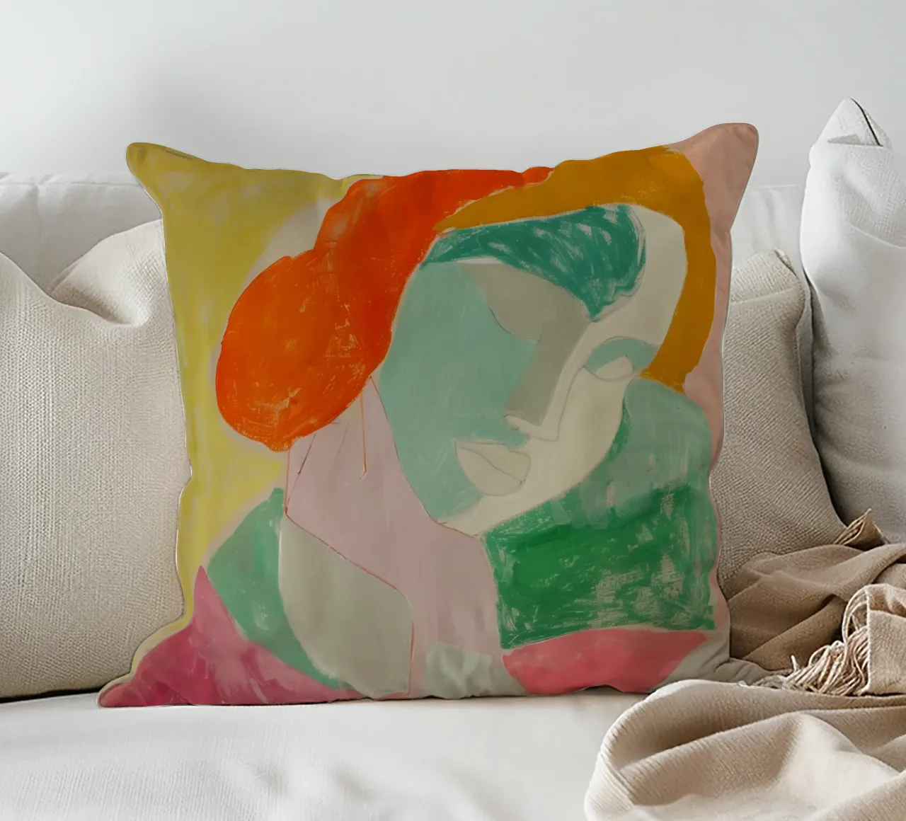 The art of femininity decorative cushion by Carinaprint