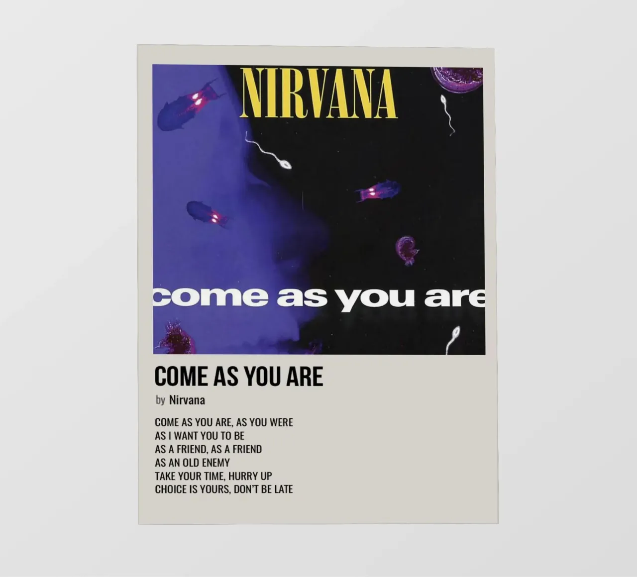 COME AS YOU ARE by Nirvana pellicola backlit da SoundStudio
