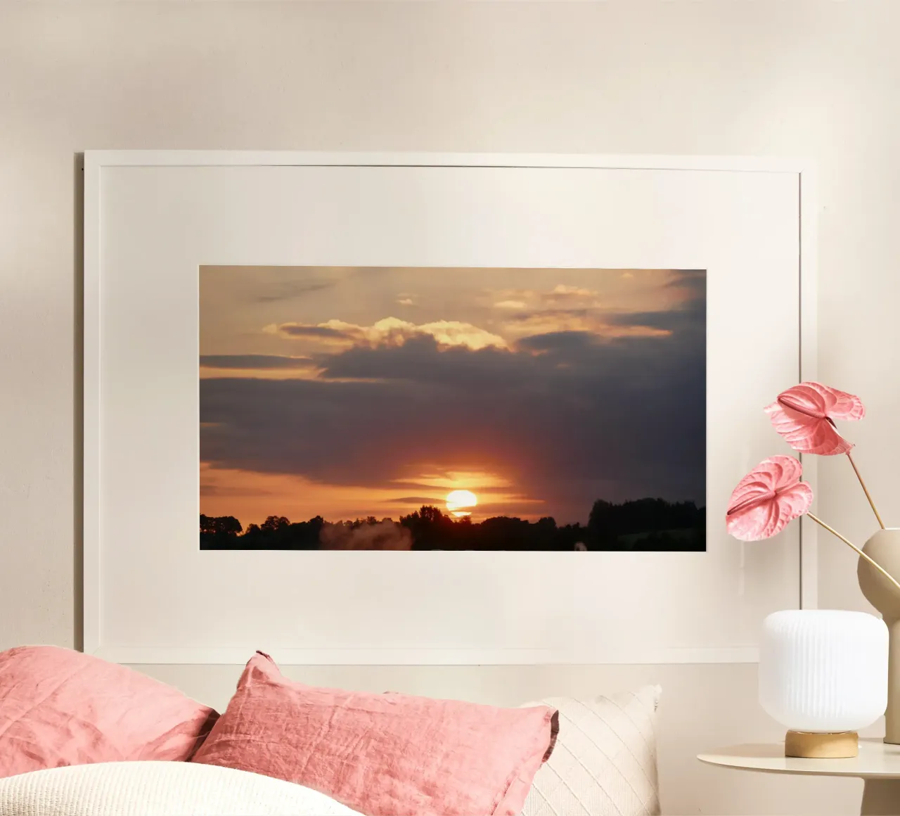 Tramonto romantico poster con telaio in legno da Alexandra Joseph Fotomomente