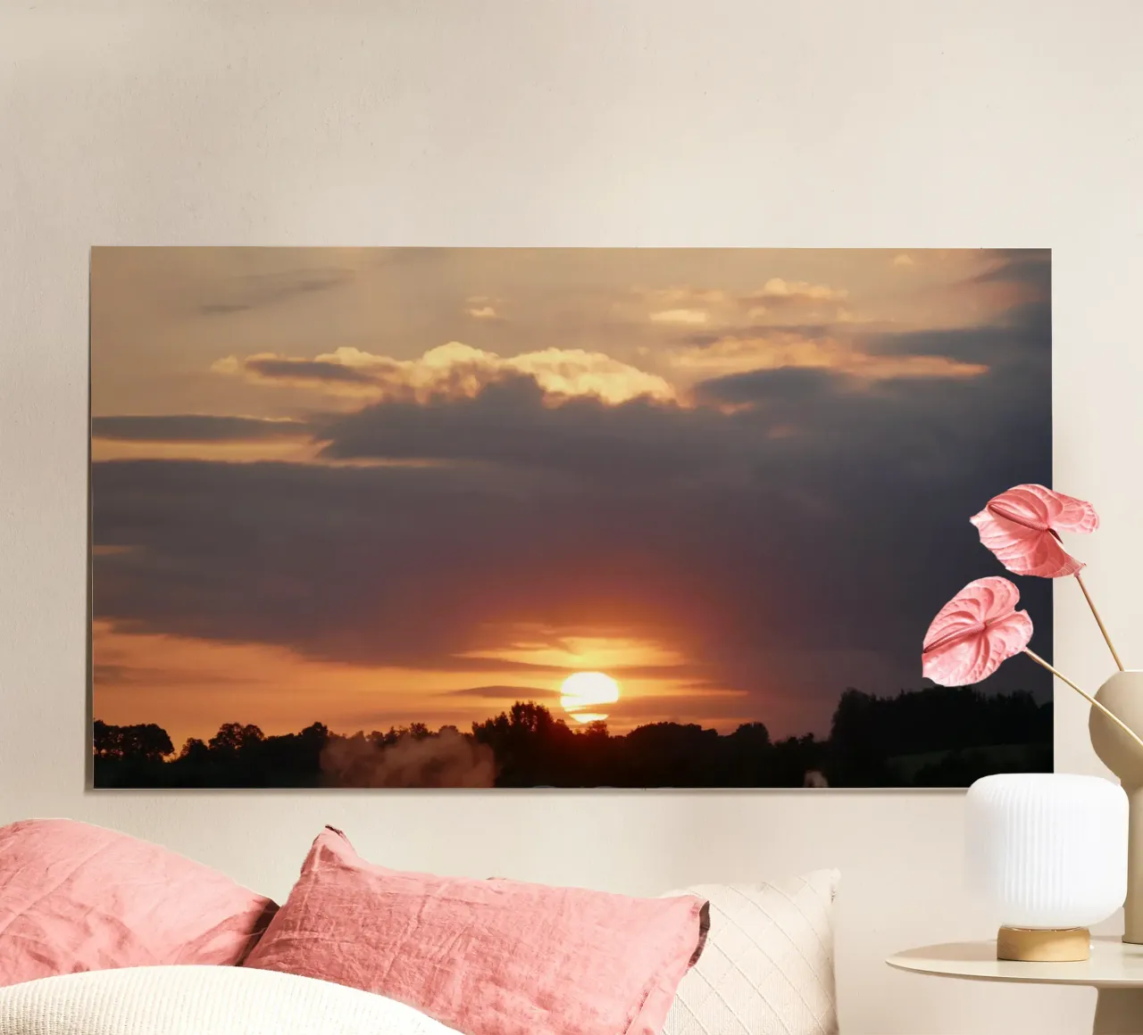 Tramonto romantico poster con telaio in legno da Alexandra Joseph Fotomomente