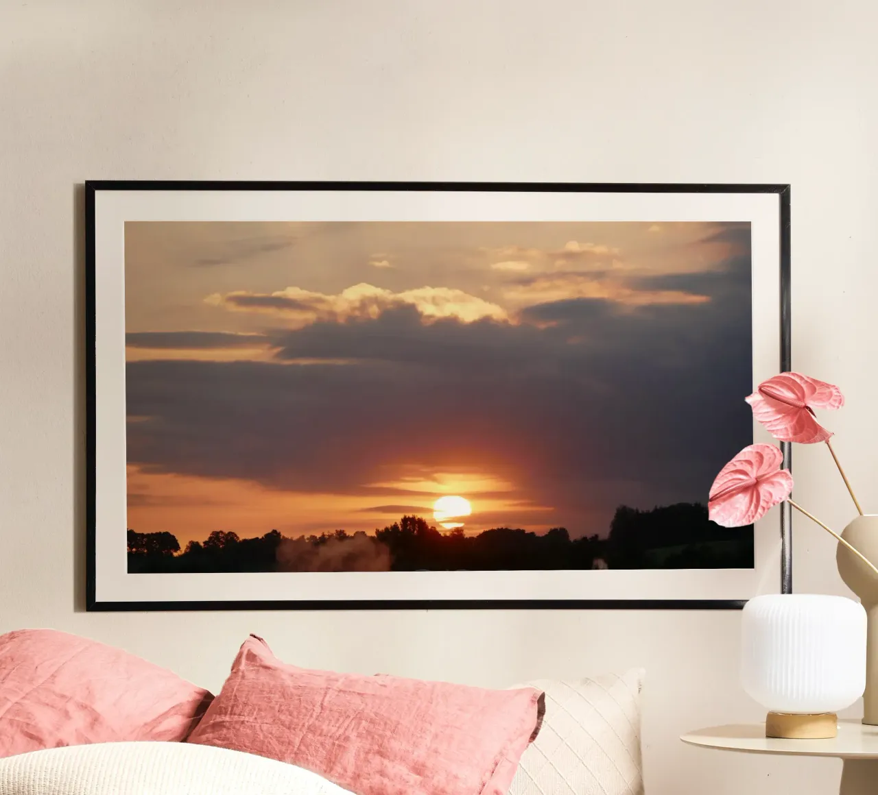 Tramonto romantico poster con telaio in legno da Alexandra Joseph Fotomomente