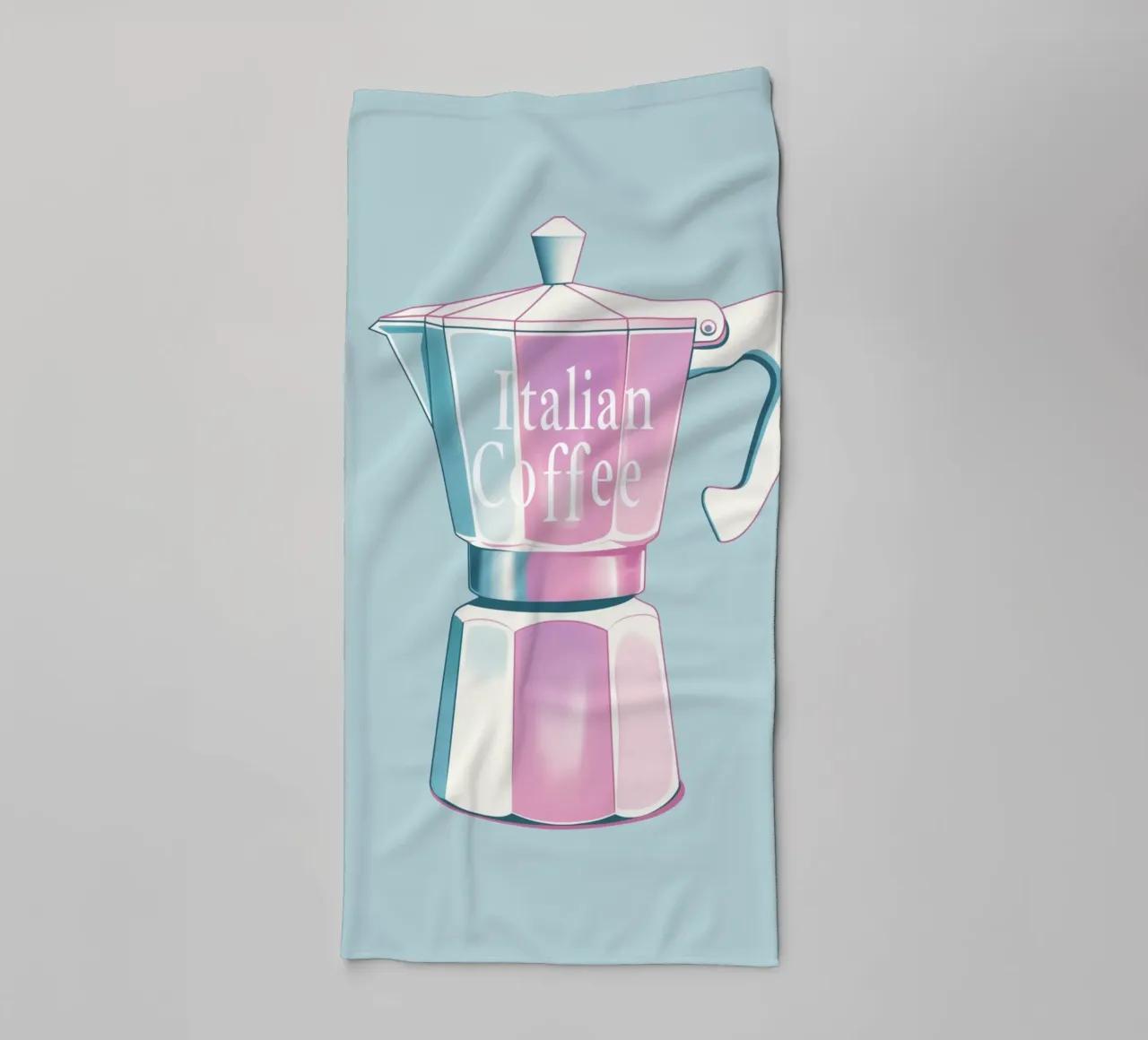 Italian Coffee hellblau towel by Carinaprint