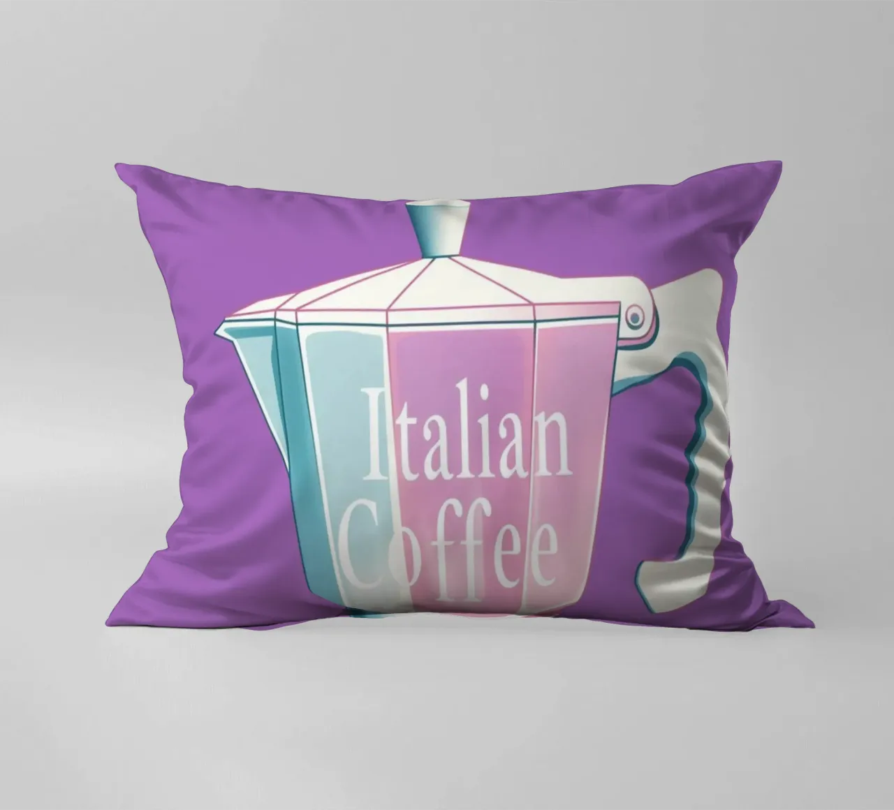 Caffè italiano in lila cuscino da Carinaprint