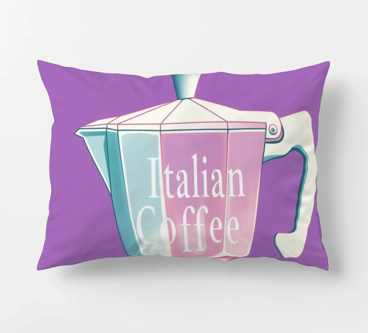 Caffè italiano in lila cuscino da Carinaprint