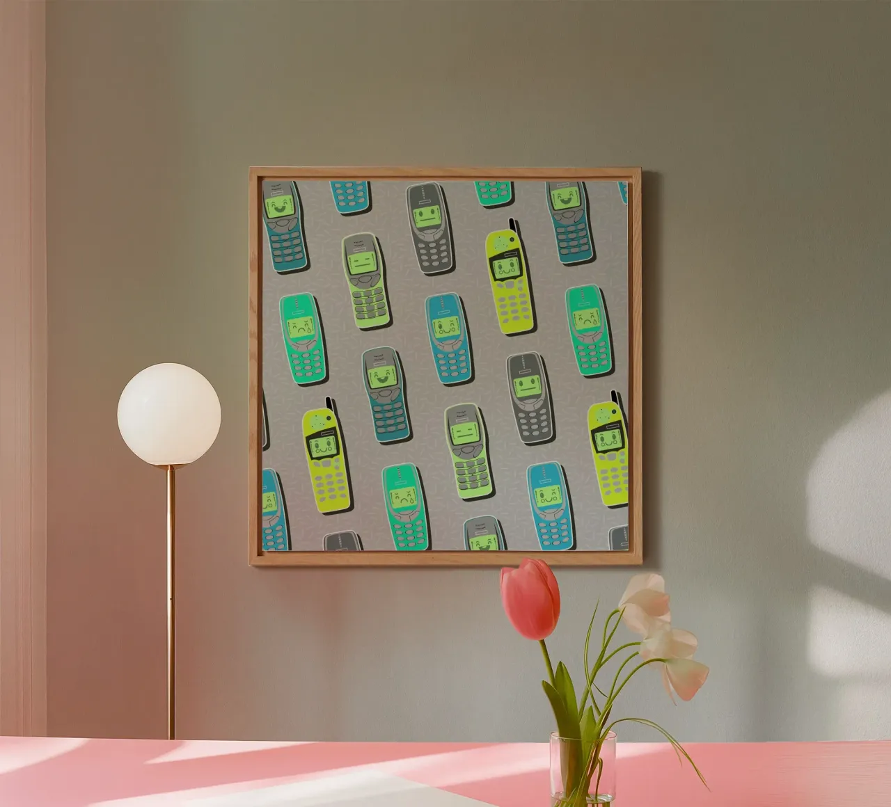 Vintage Cellphones alu-dibond by Chobopop