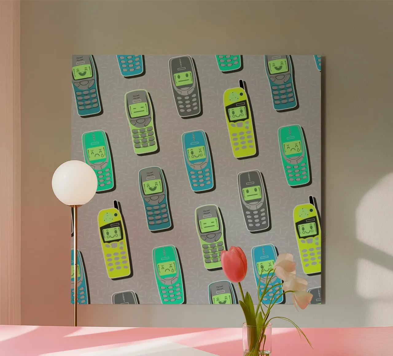 Vintage Cellphones alu-dibond by Chobopop