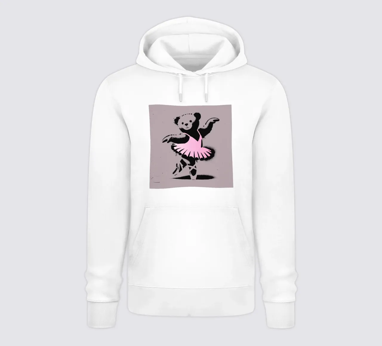 Orsetto ballerina in stile stencil felpa con cappuccio da namosh