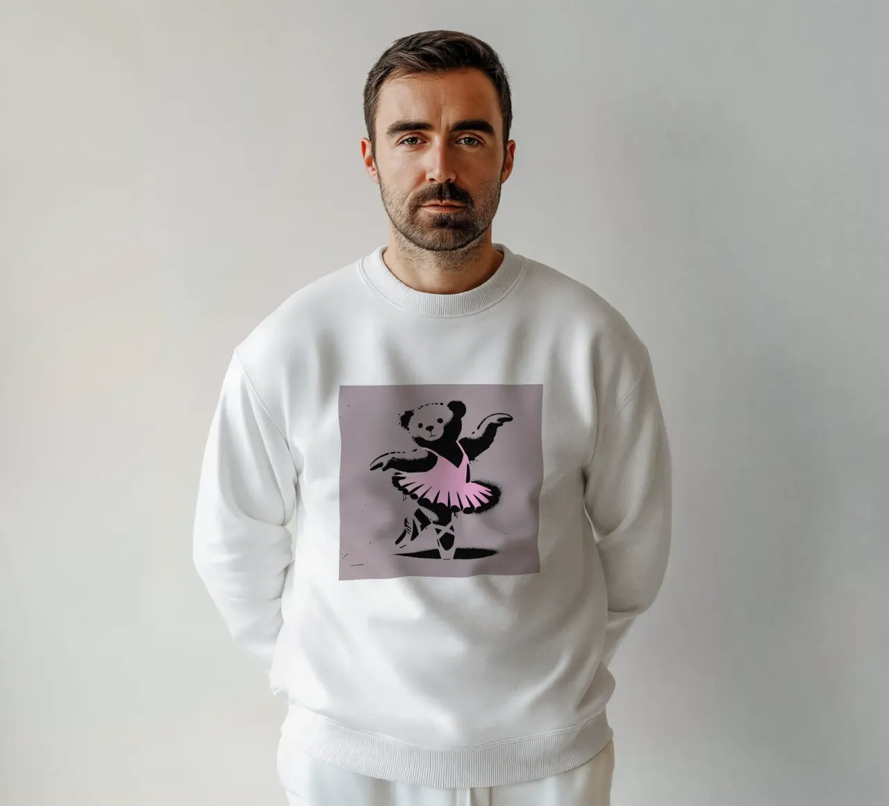Orsetto ballerina in stile stencil felpa da namosh