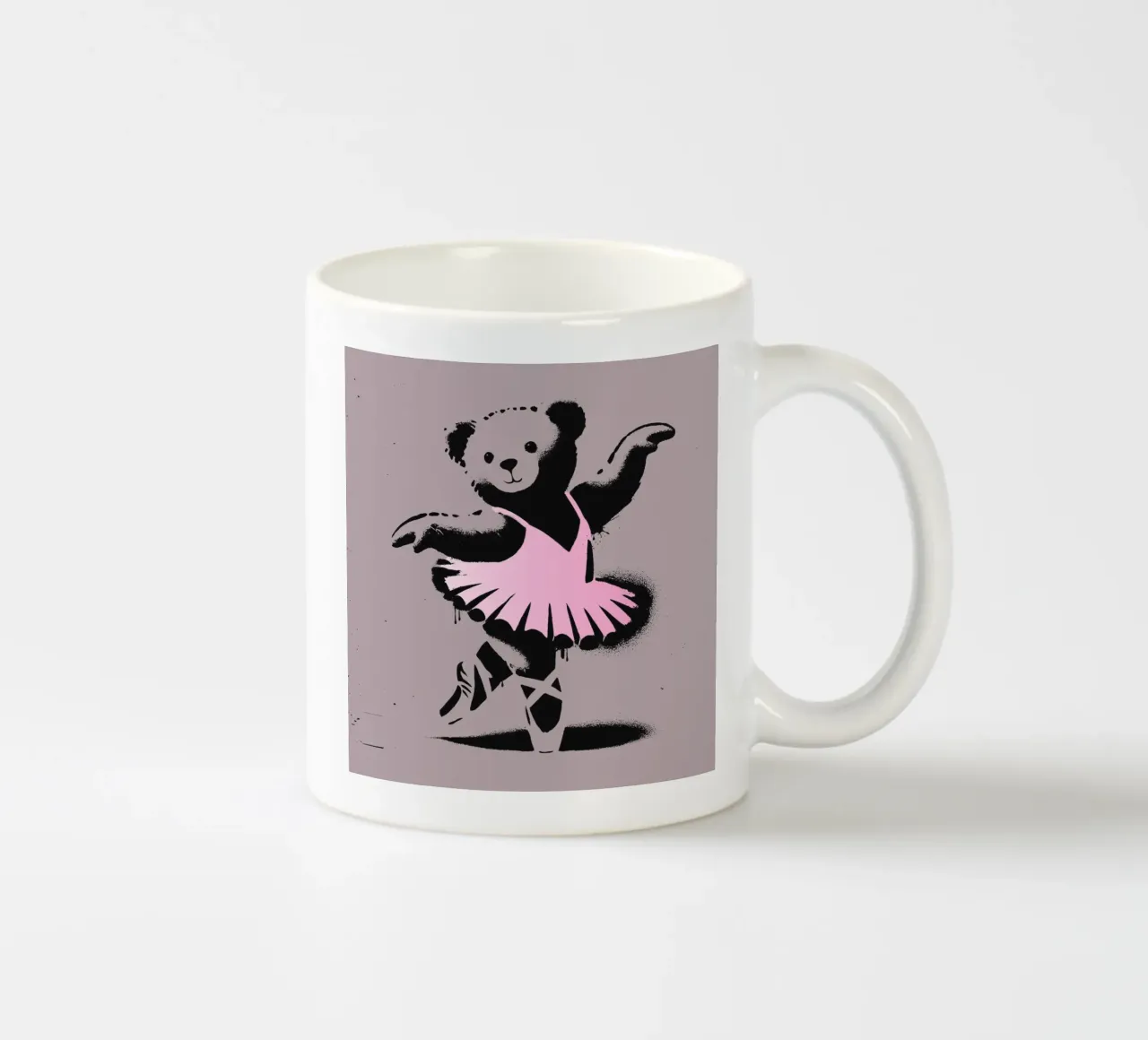 Orsetto ballerina in stile stencil tazza in ceramica da namosh