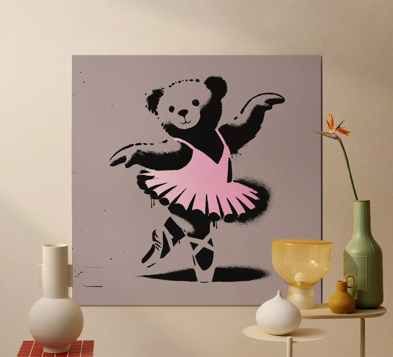 Orsetto ballerina in stile stencil poster da namosh