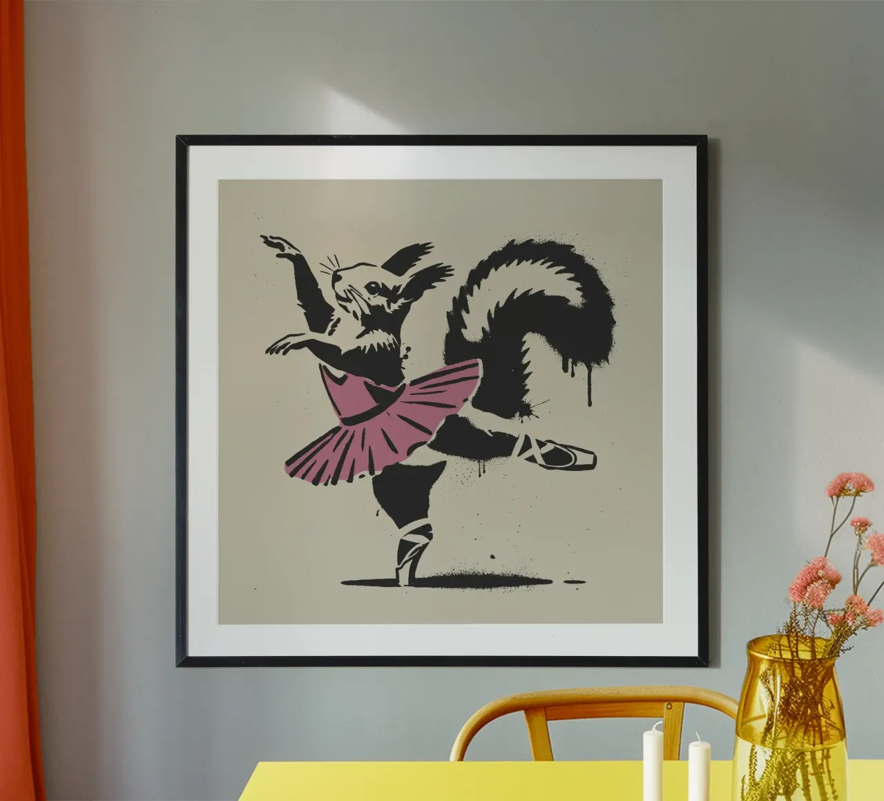 Dancing squirrel in ballet style hahnemühle by namosh