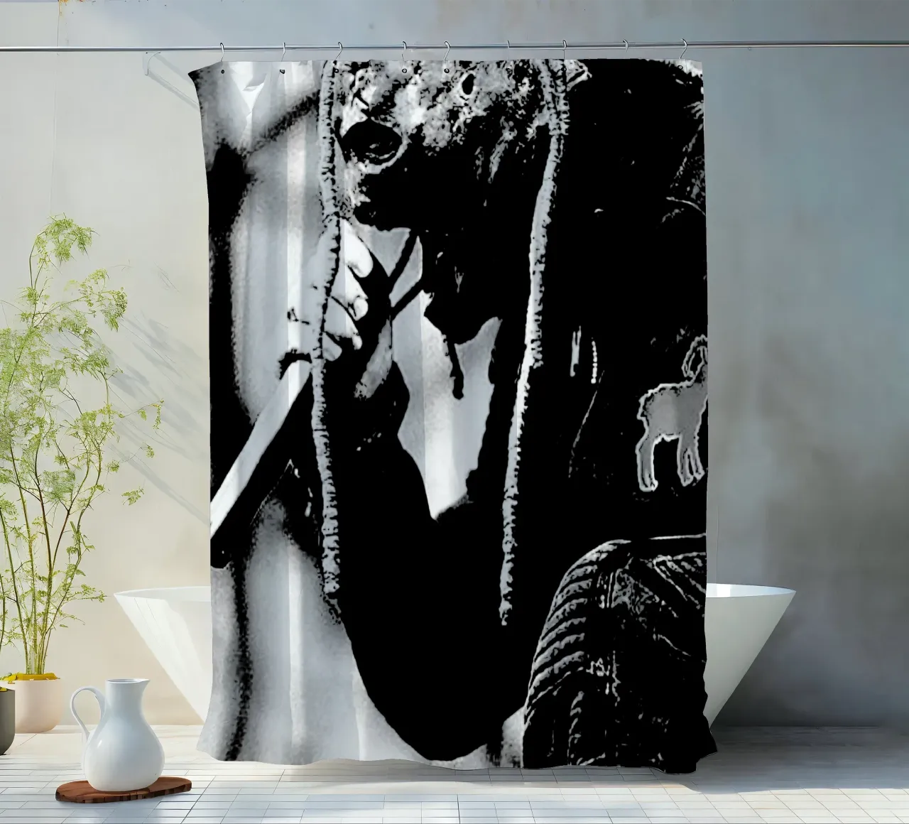 Corey Taylor shower curtain by Ad Nna Rock