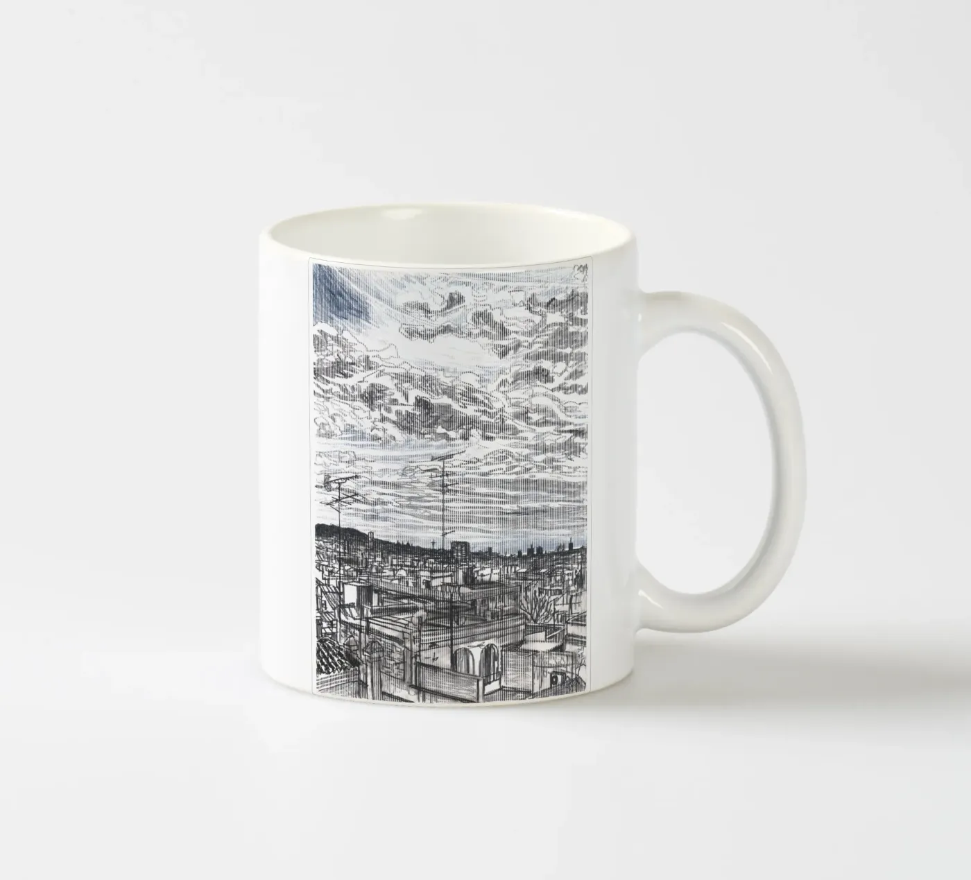 Spreading Clouds ceramic mug by Asobōze