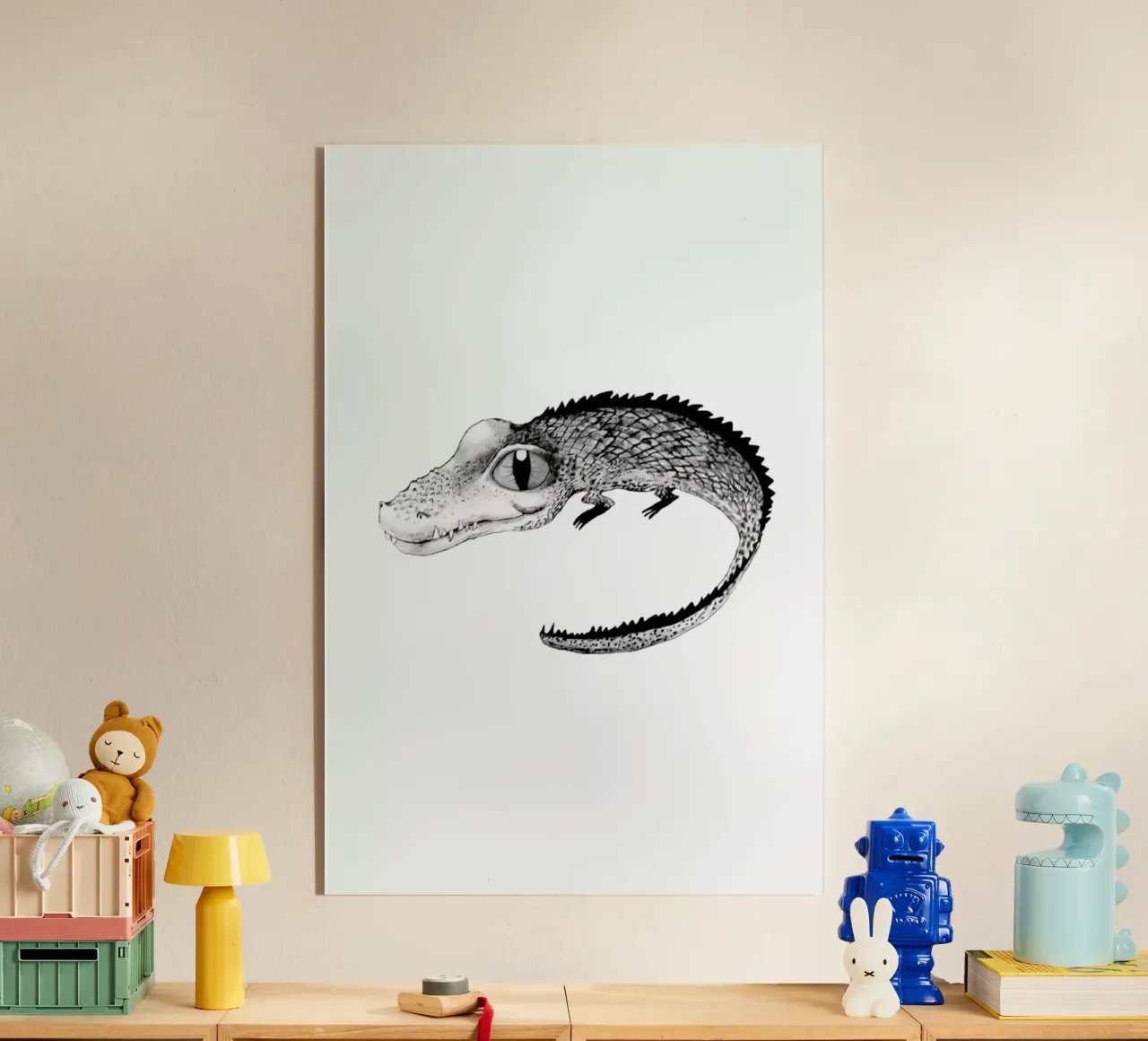 Crocodile acryl van Tvinkla