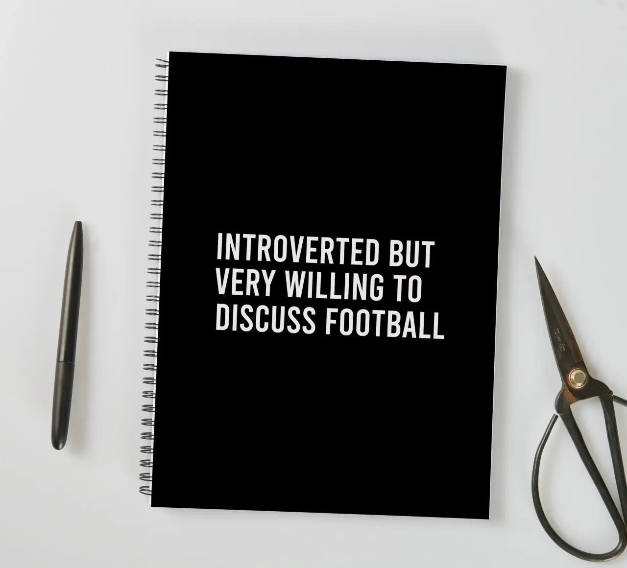 Introverted but very willing to discuss football spiral notebook by happieeagle