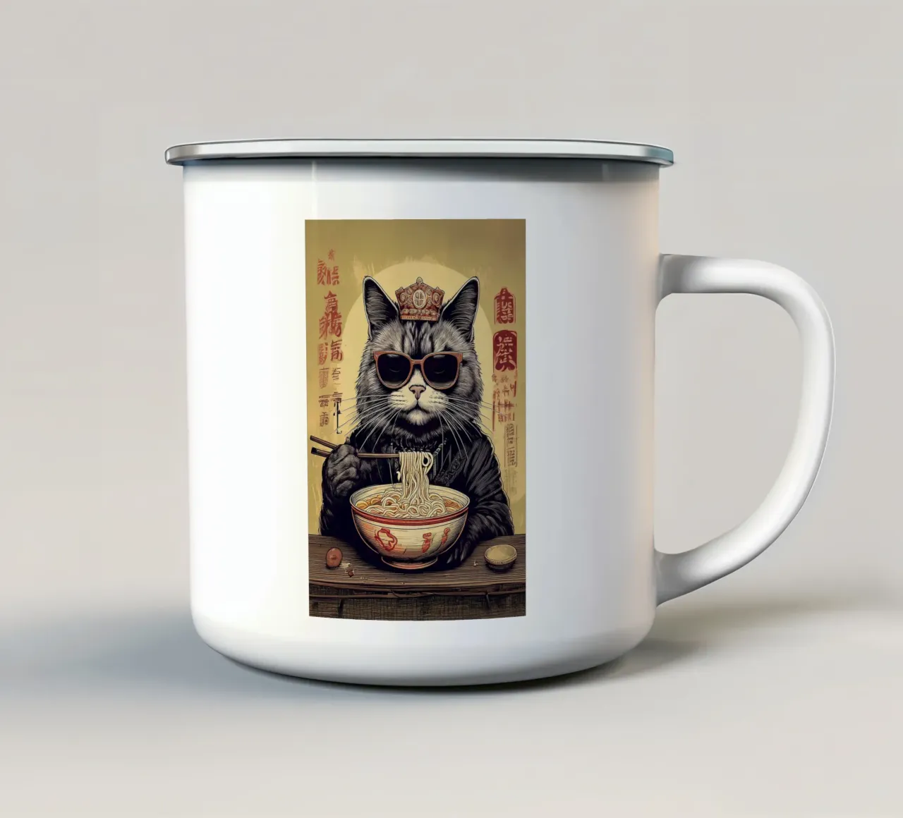 King cat tazza in smalto da tylerstudio