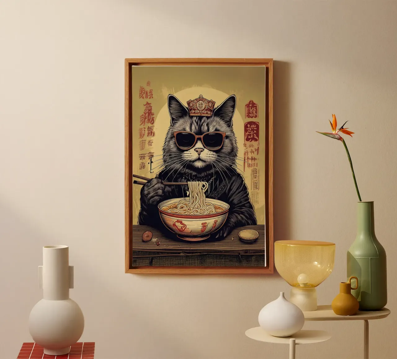 King cat tela con Cornice a cassetta da tylerstudio