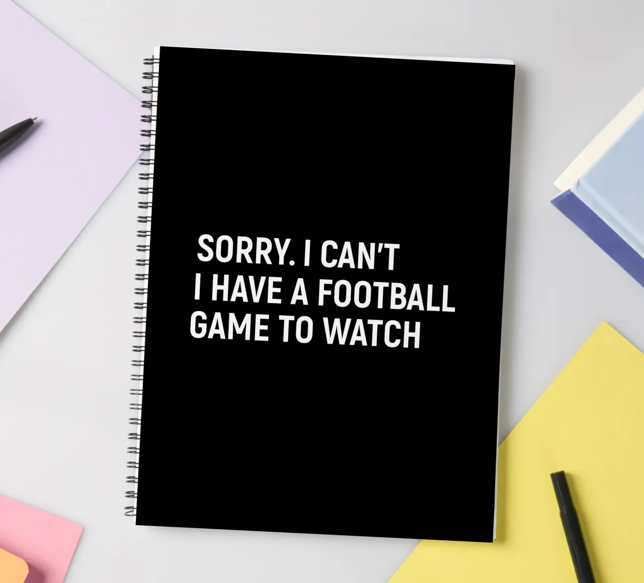 Sorry. I can't. I have a football game to watch spiral notebook by happieeagle