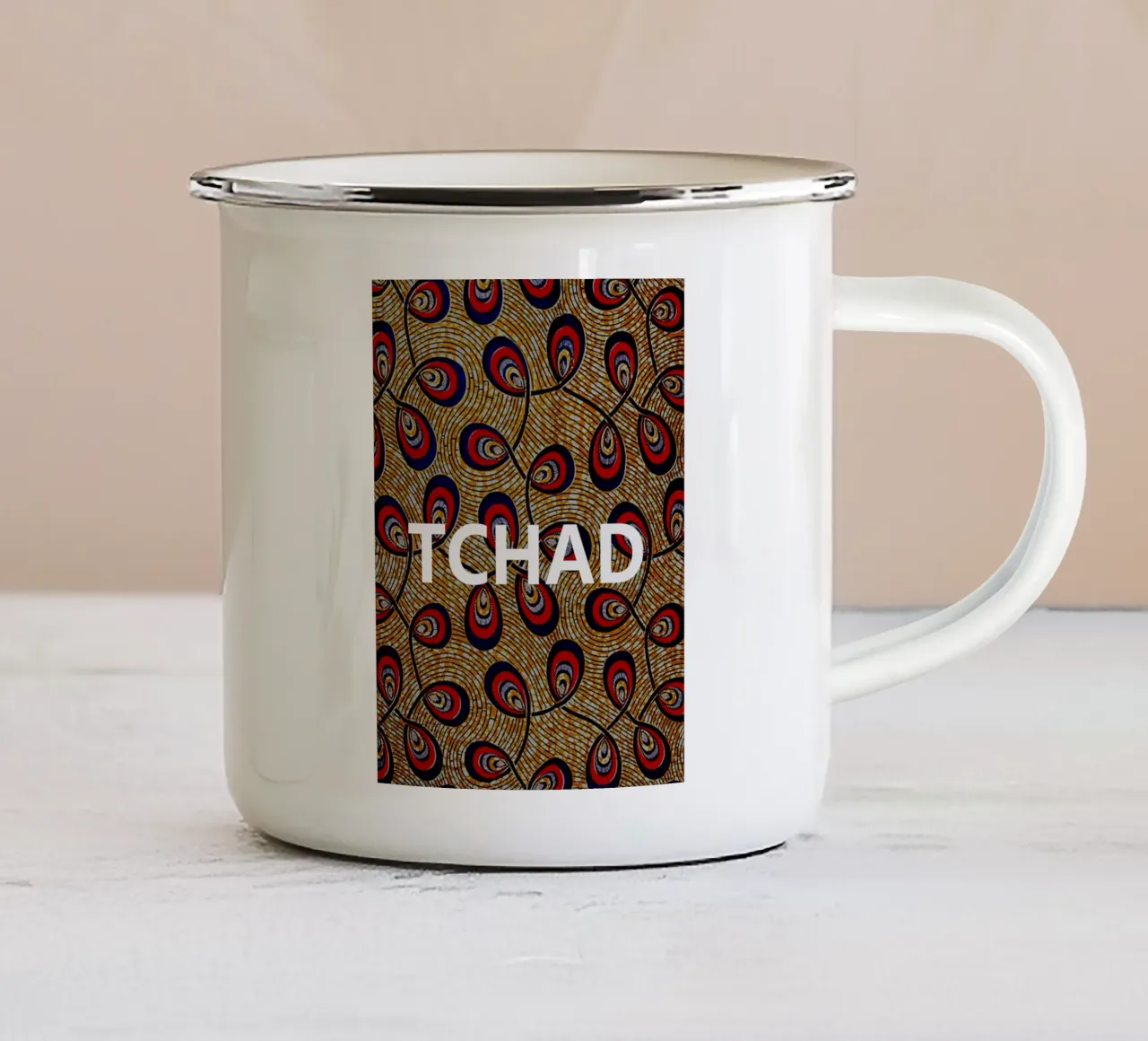 Tchad tazza in smalto da Mathudace Créas