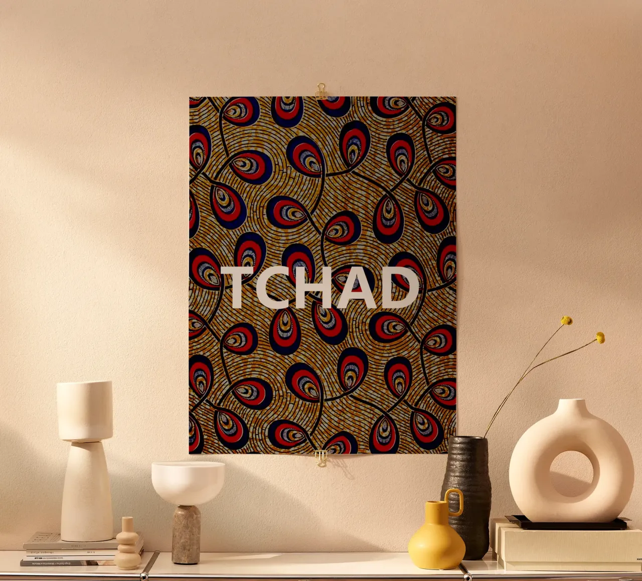 Tchad poster con telaio in plastica da Mathudace Créas