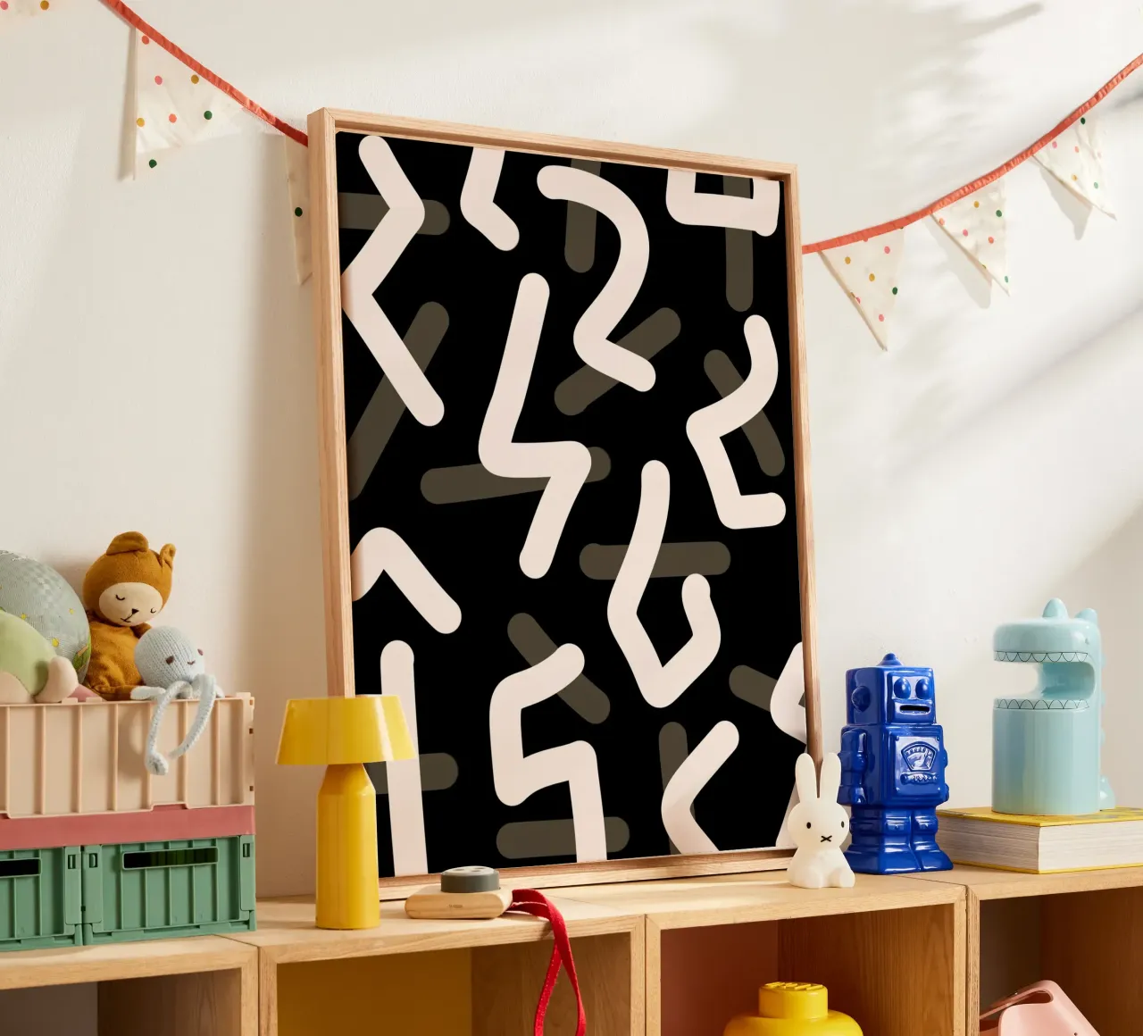 Vivid Interplay canvas with Floater frame by Mathudace Créas