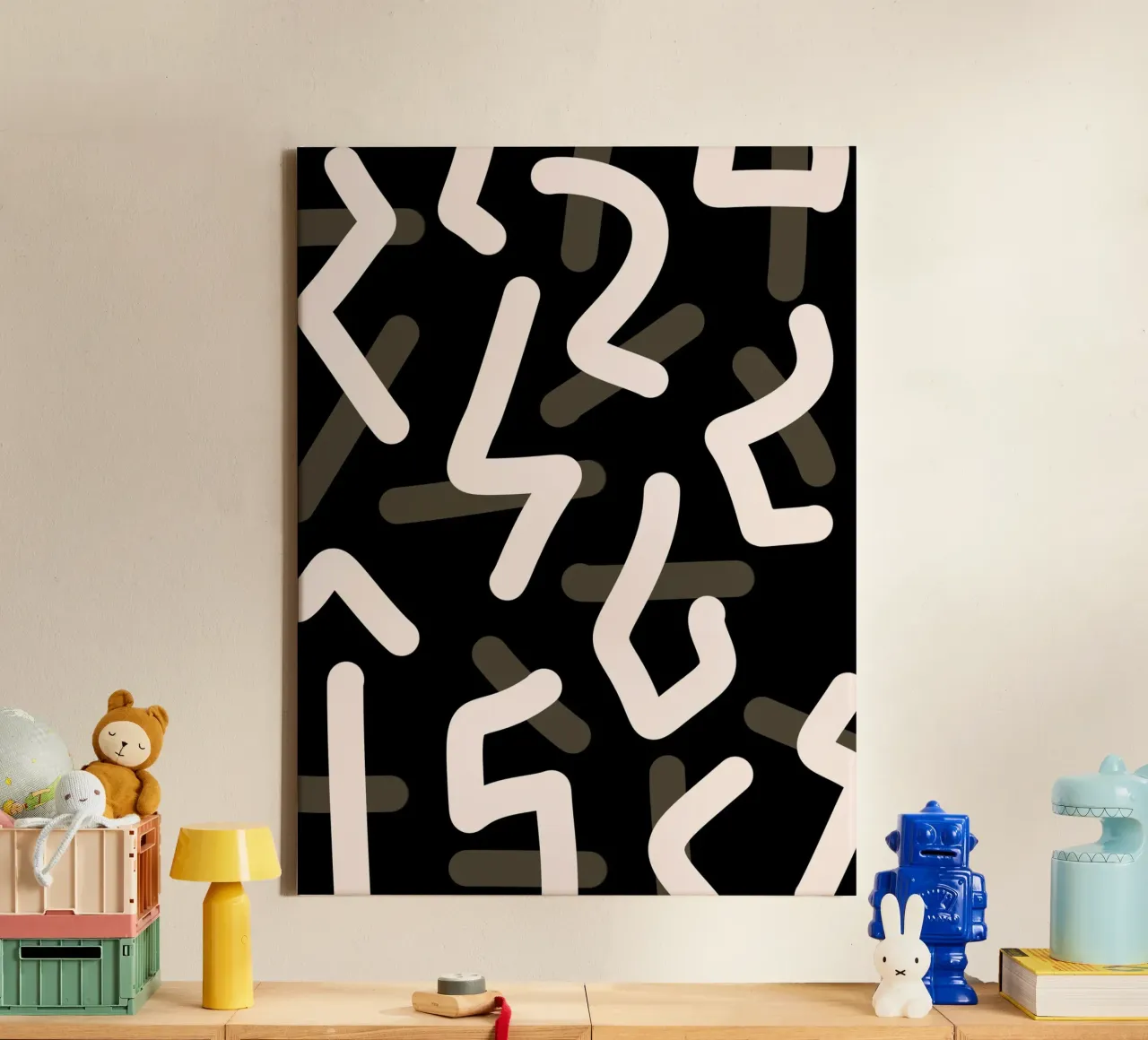 Vivid Interplay canvas with Floater frame by Mathudace Créas