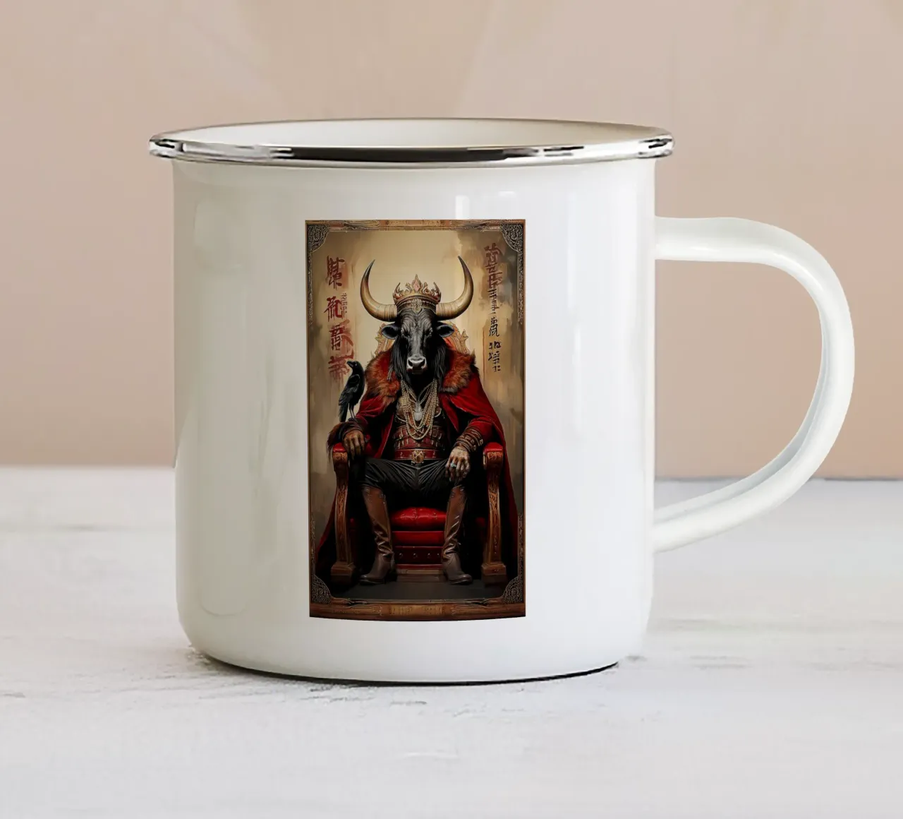Taureau Crow tazza in smalto da tylerstudio