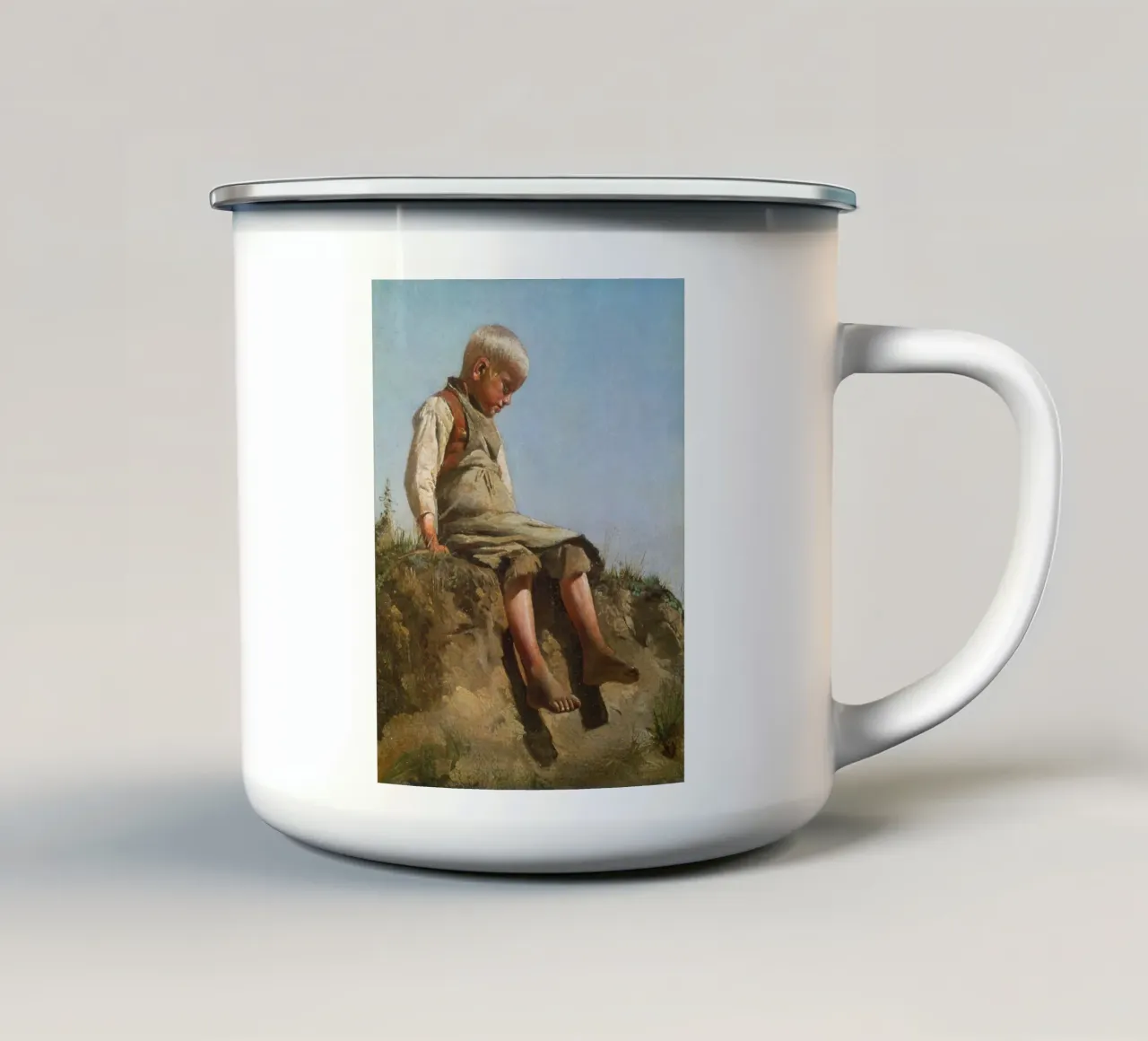 Franz von Lenbach - Ragazzo al sole tazza in smalto da ARTOTHEK