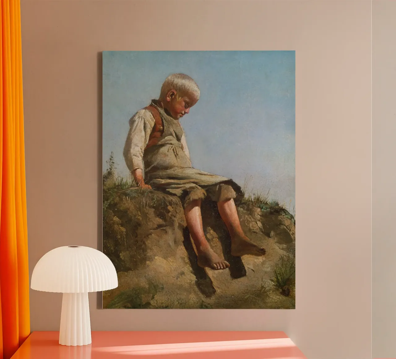Franz von Lenbach - Ragazzo al sole tela con Cornice a cassetta da ARTOTHEK