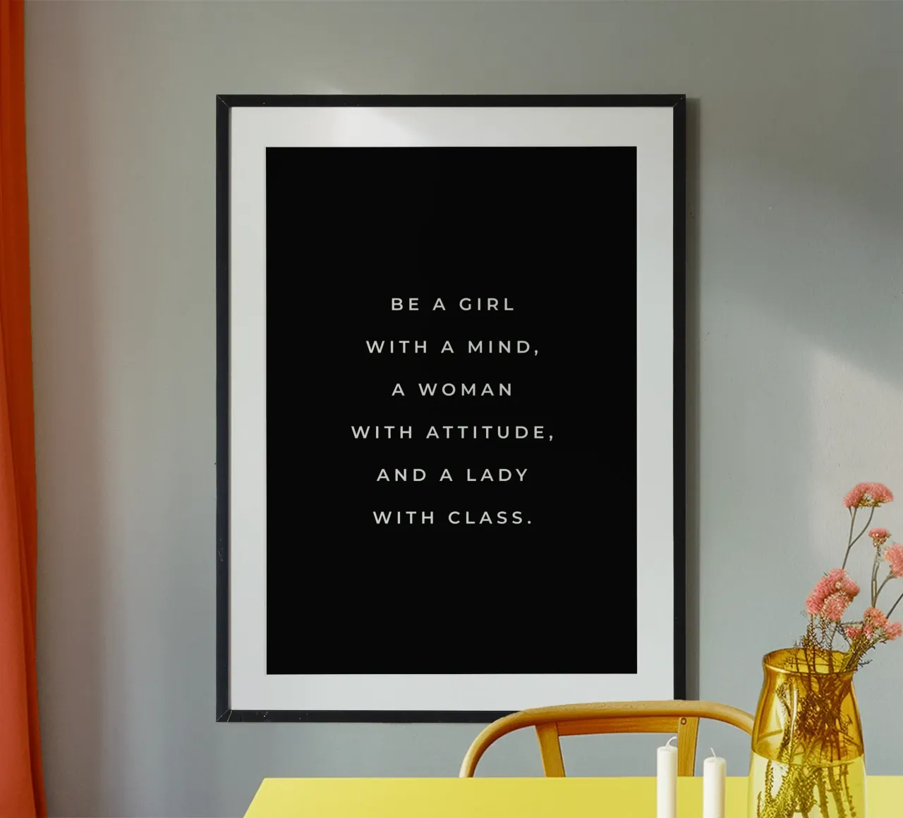 Sii una ragazza con una mente citazione poster da Paigaam Studio