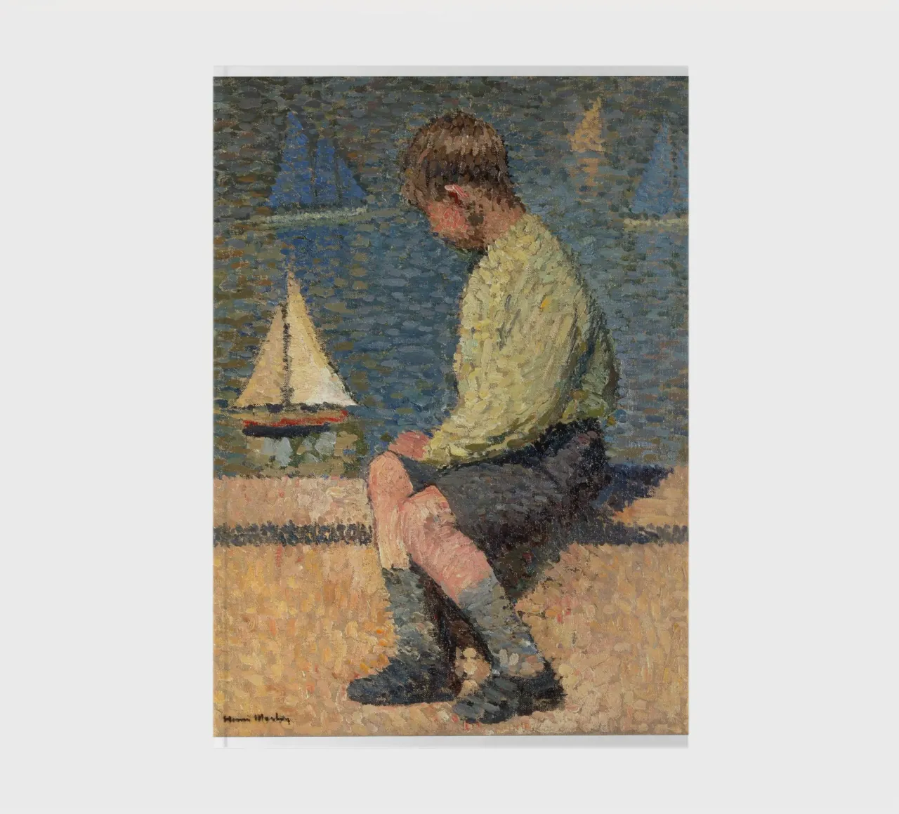 Henri Martin - Boy with sailing boat at a basin notebook by ARTOTHEK