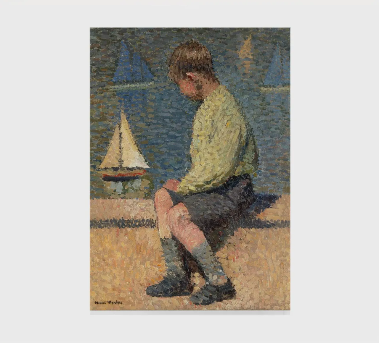 Henri Martin - Boy with sailing boat at a basin notebook by ARTOTHEK