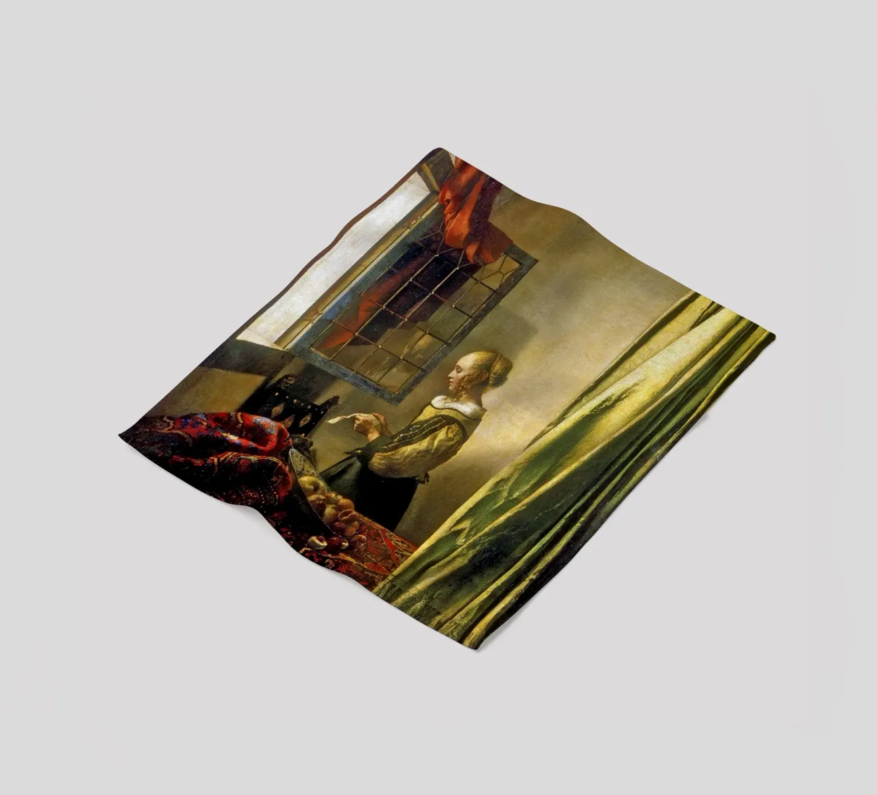 Vermeer - Mädchen am Fenster, das einen Brief liest Fleecedecke von ARTOTHEK