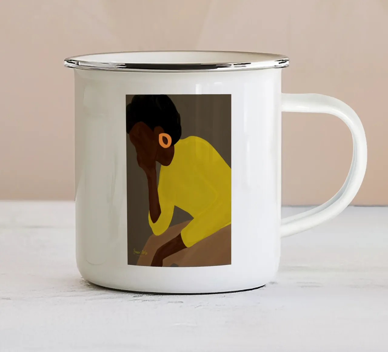 Afro Gora tazza in smalto da Mathudace Créas