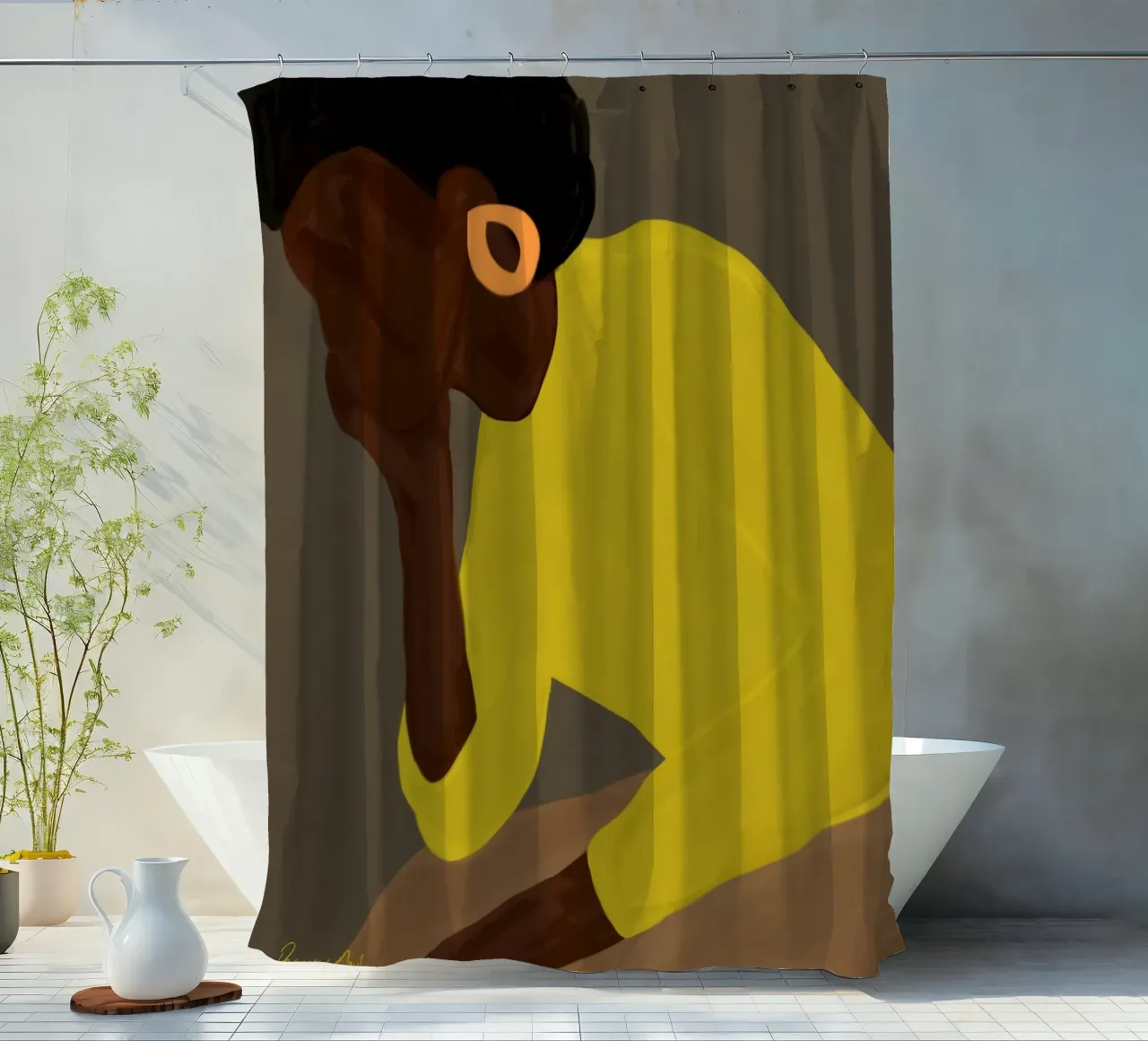 Afro Gora shower curtain by Mathudace Créas