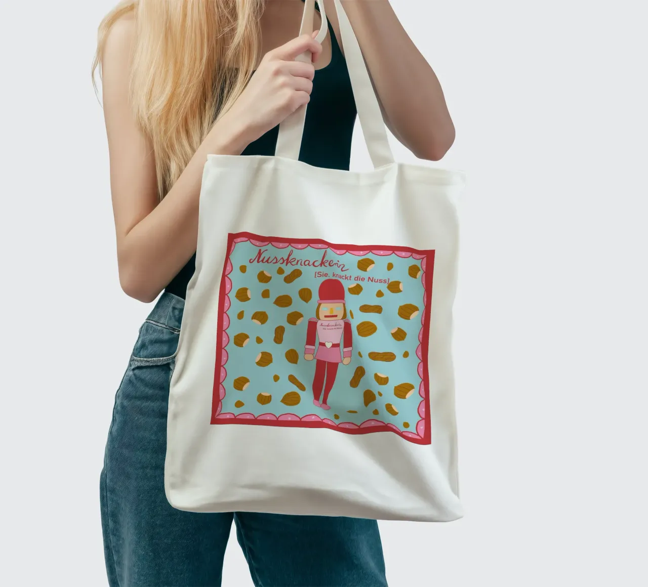 Nussknackerin - Sie, knackt die Nuss borsa in juta da Miris bunte Modewelt