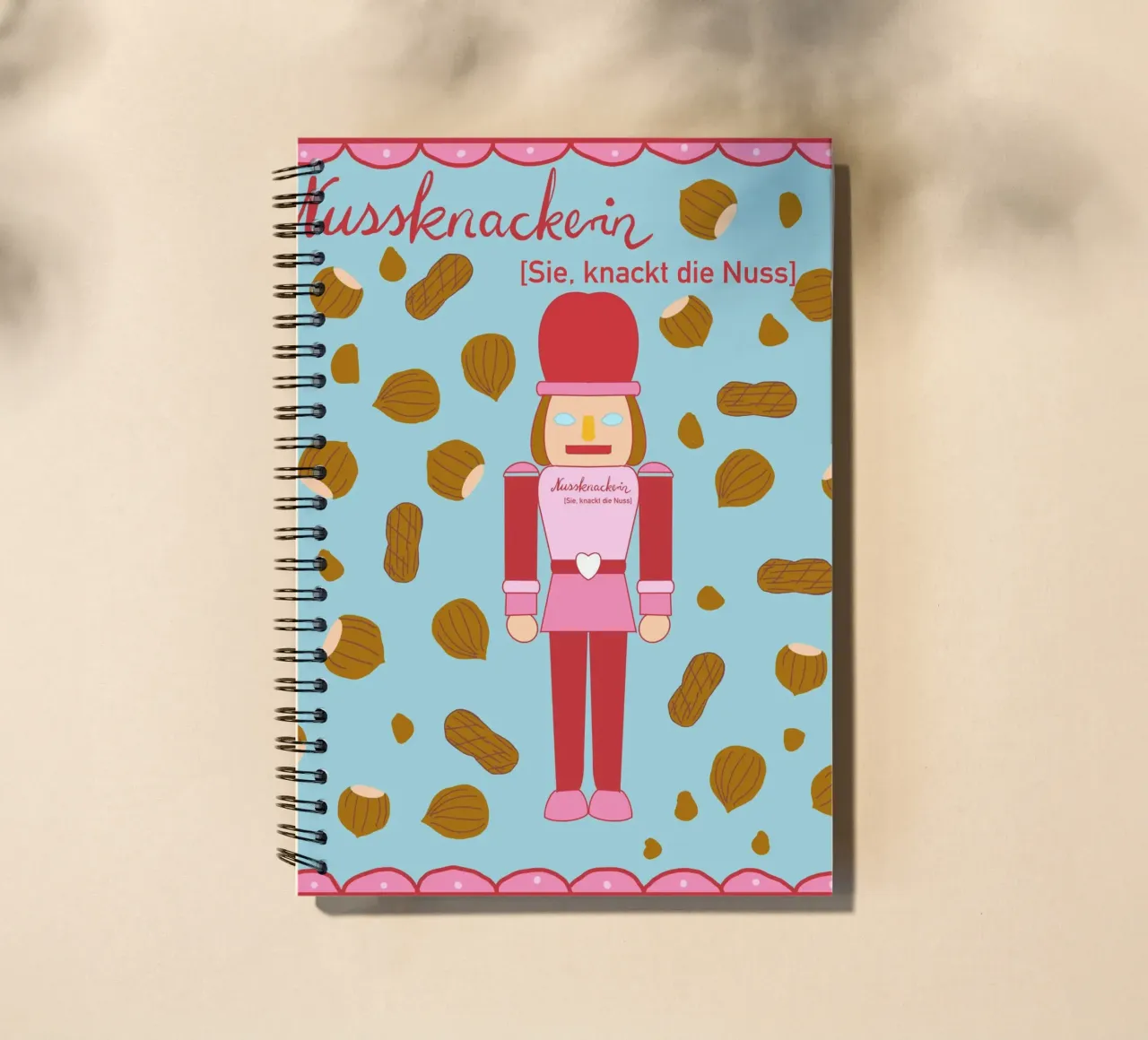 Nussknackerin - Sie, knackt die Nuss spiral notebook by Miris bunte Modewelt