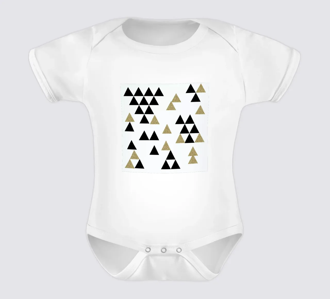 Triangle Town short-sleeve baby romper by Charlotte Winter