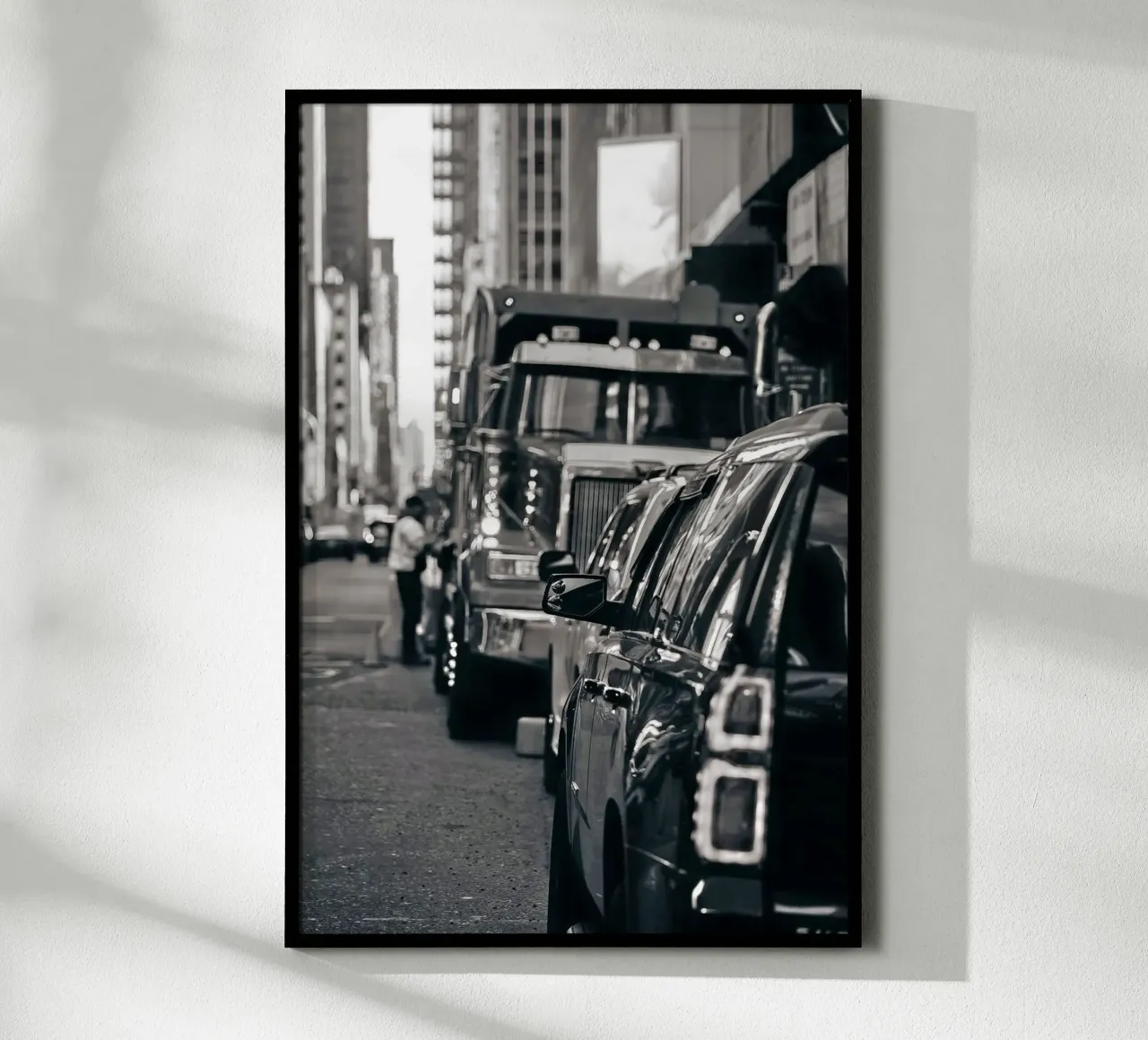 Streetphotography New York #3 poster met houten frame van fokusfernweh