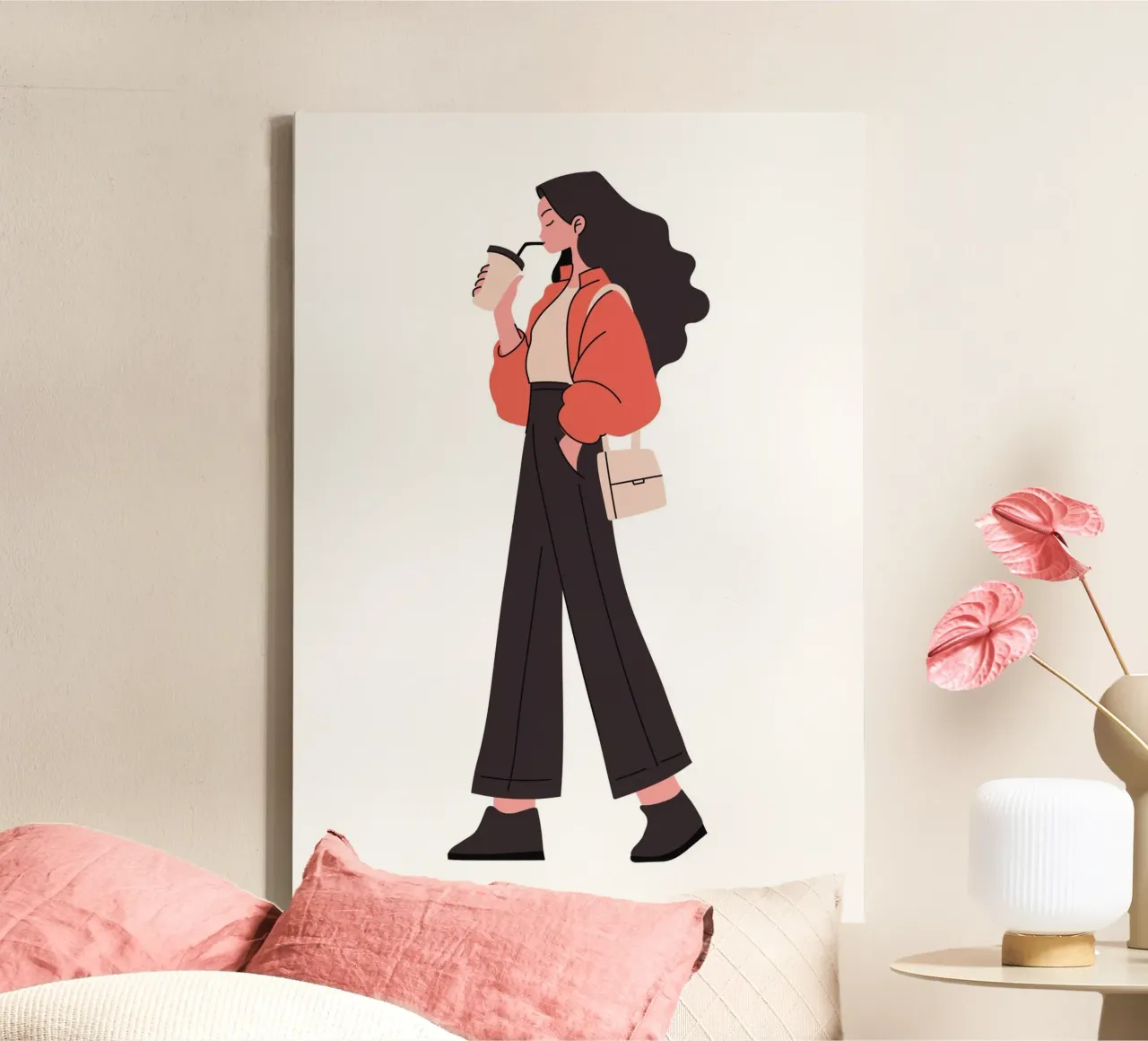 coffe 2 go canvas with Floater frame by Alina