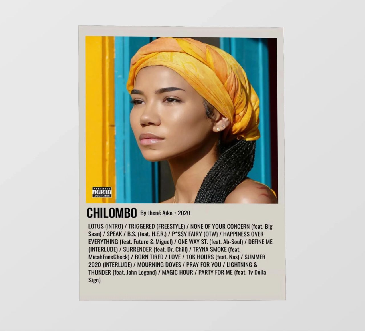 CHILOMBO By Jhené Aiko - 2020 pellicola backlit da SoundStudio