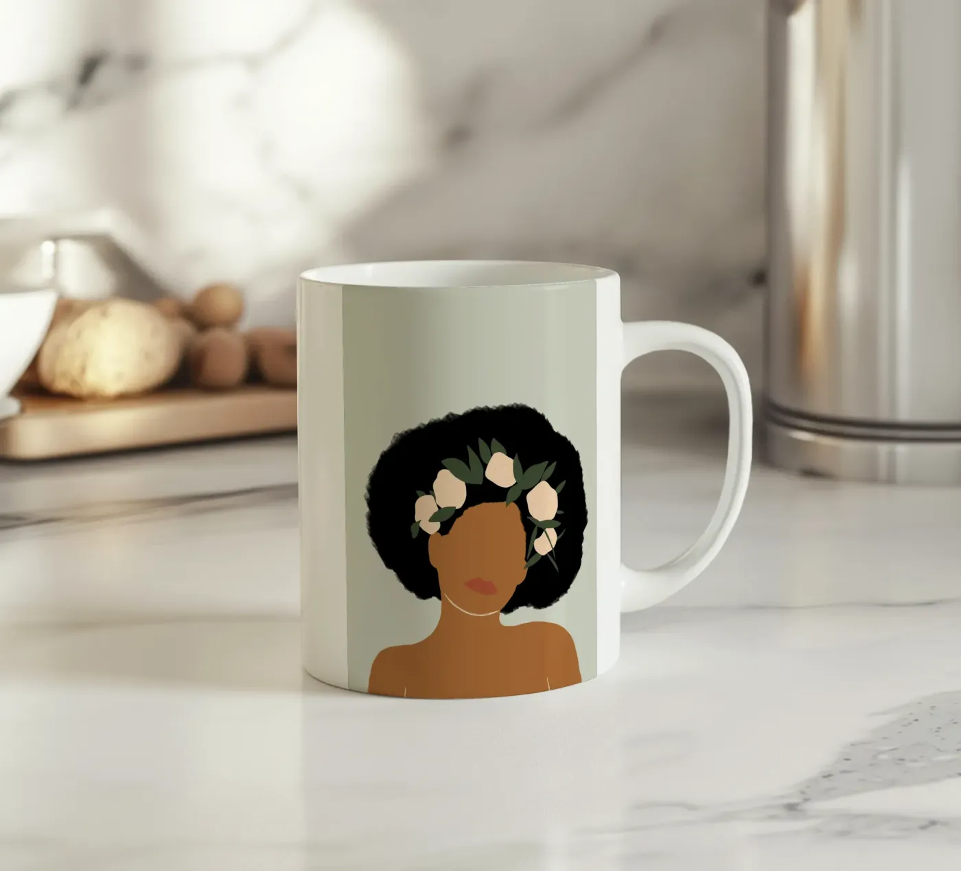 Afro Emanations ceramic mug by Mathudace Créas