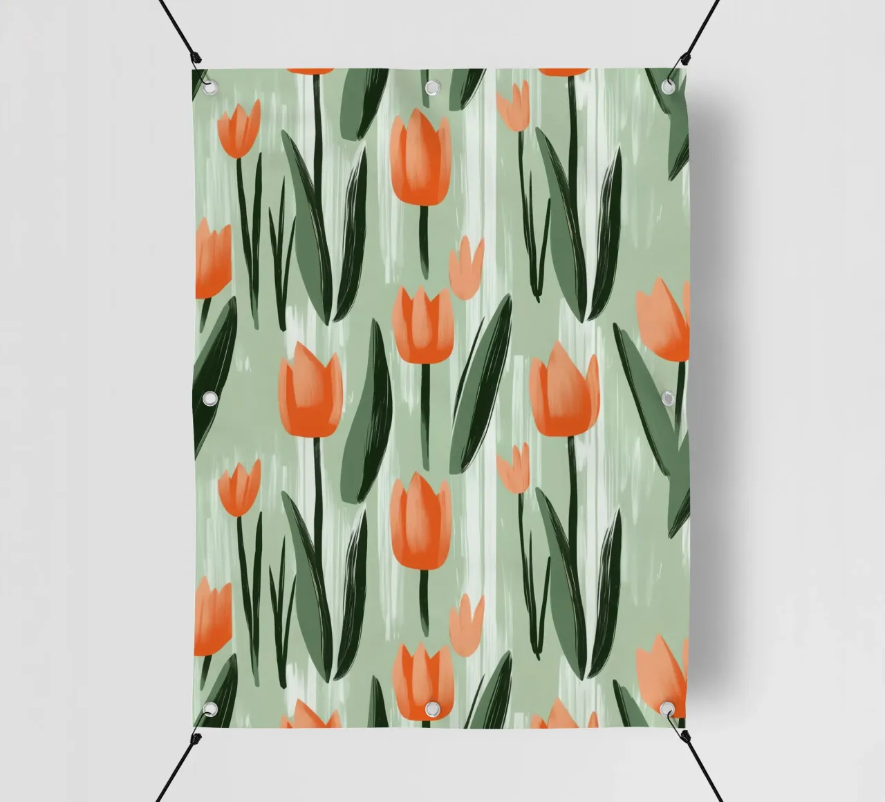 Spring-like tulip pattern in Scandi style pvc cover by Autofocus