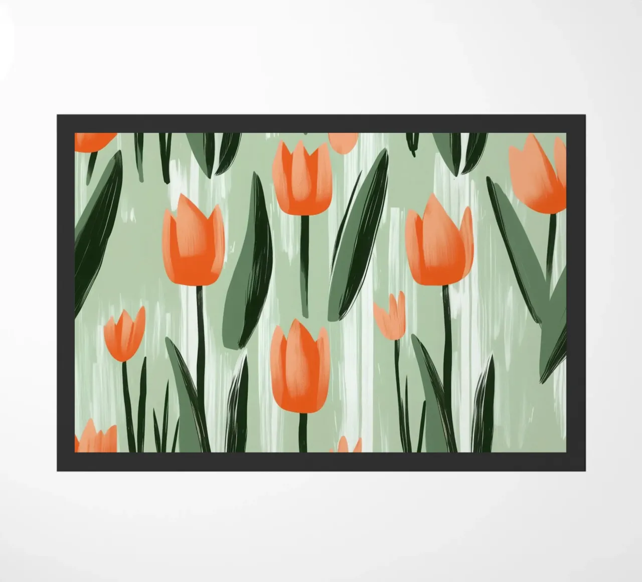 Spring-like tulip pattern in Scandi style doormat by Autofocus