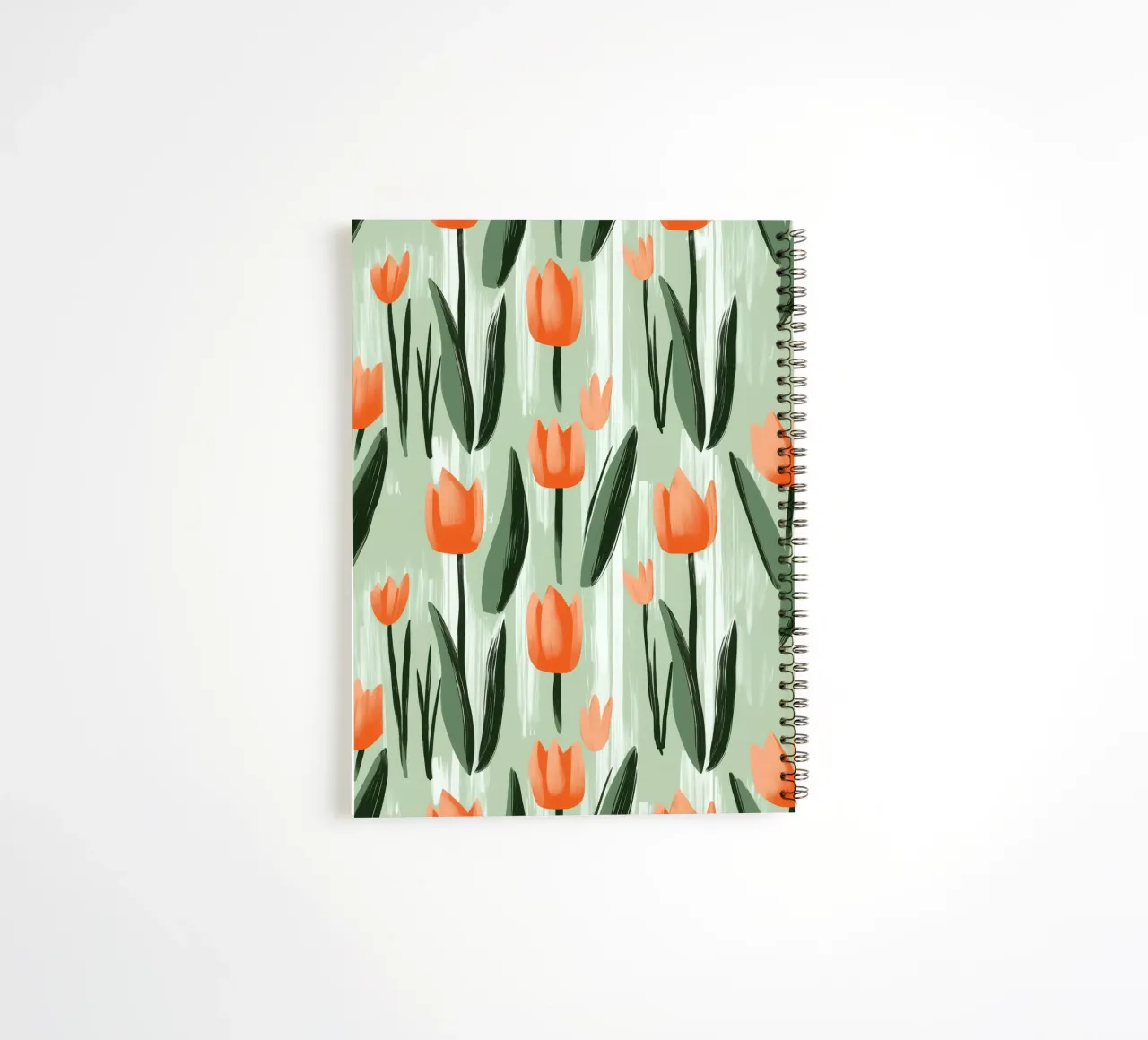 Spring-like tulip pattern in Scandi style spiral notebook by Autofocus