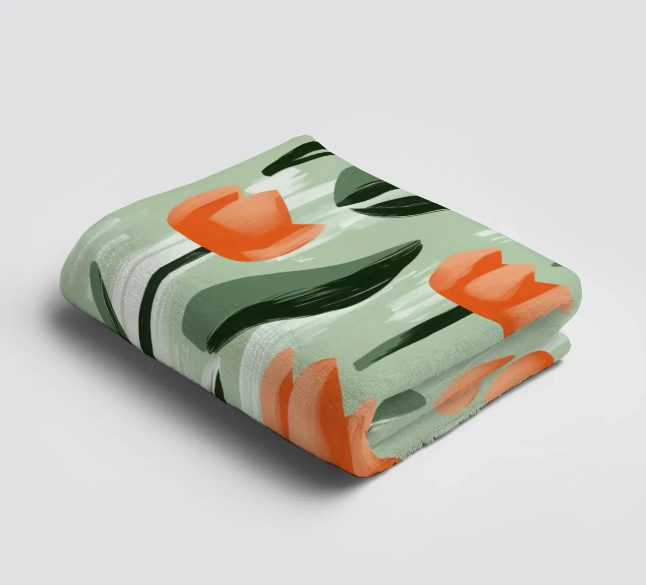 Spring-like tulip pattern in Scandi style towel by Autofocus