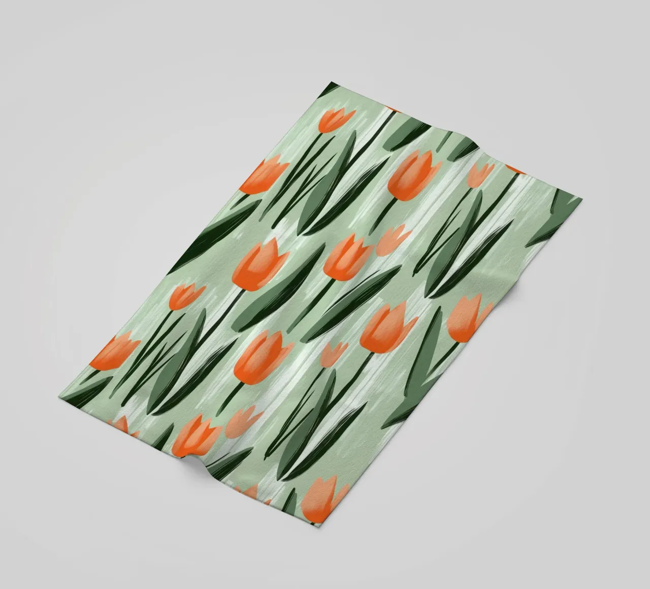 Motivo a tulipano primaverile in stile scandinavo telo mare da Autofocus