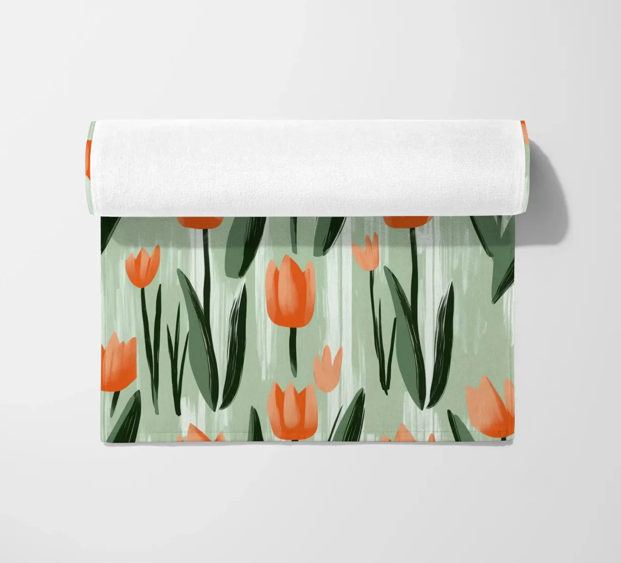 Motivo a tulipano primaverile in stile scandinavo telo mare da Autofocus