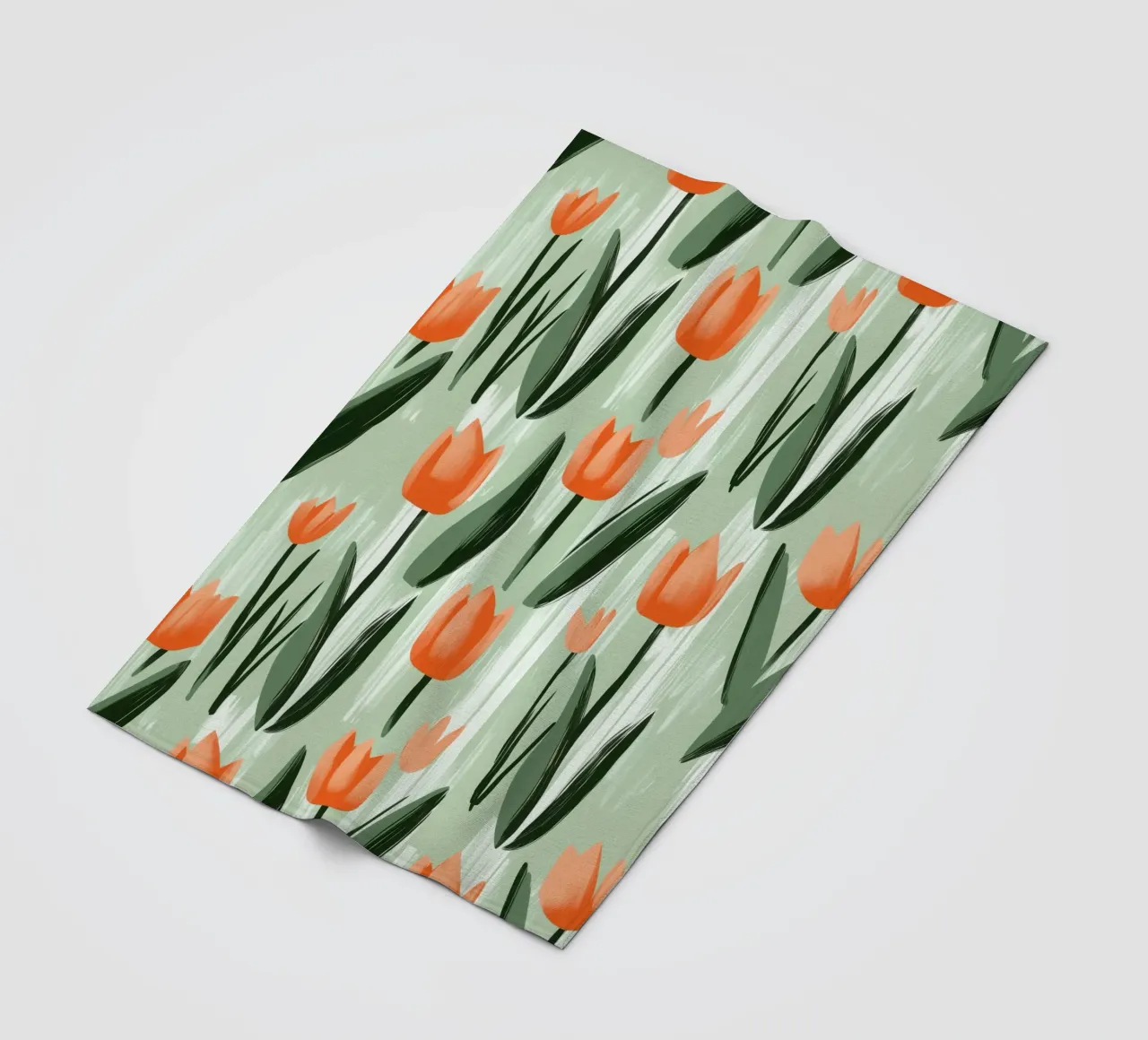 Spring-like tulip pattern in Scandi style fleece blanket by Autofocus