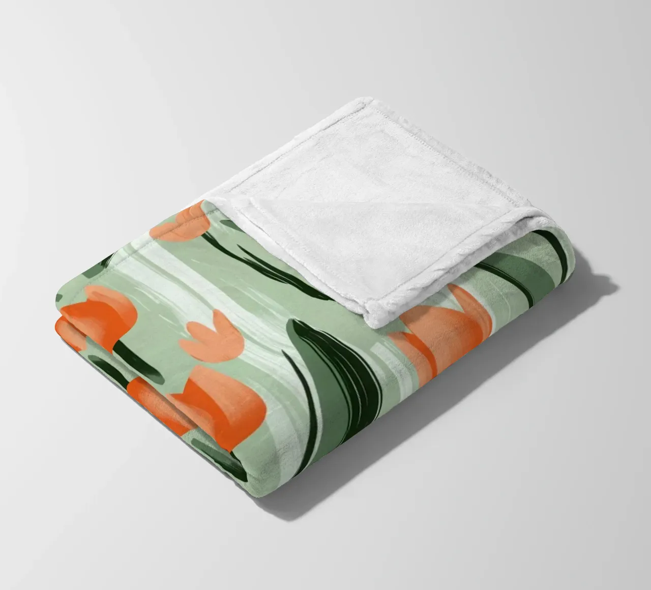 Spring-like tulip pattern in Scandi style fleece blanket by Autofocus